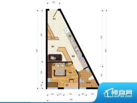 主要活动区域，不能留出摆放家具的完整空间，使用率相对较低。无穿堂风，室内空气无法对流，会导致过于潮湿或者干燥。厨房门对着客厅会有油烟方面的困扰，不过通风好也可以忽略。客厅、卧室、卫生间和厨房等主要功能间尺寸以及比例合适，方便采光、通风，后期居住方便。公摊高于15%且低于25%，整体得房率不算太高。