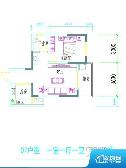 1室1厅卫  58.68㎡