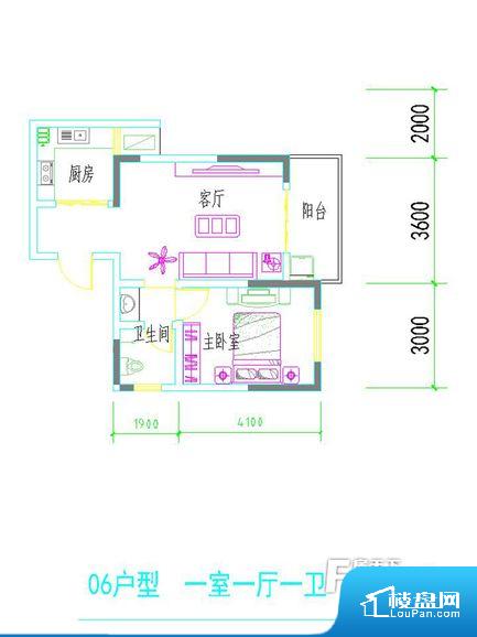 1室1厅卫  58.38㎡