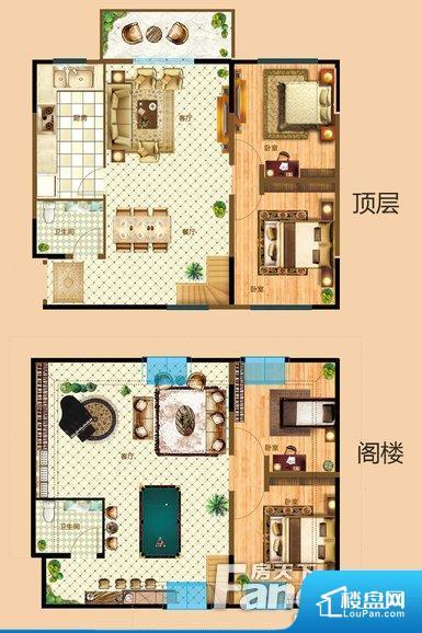 顶层建筑面积90㎡左右，阁楼面积60㎡左右，实用面积150㎡，四室三厅一厨两卫，一套房住三代人！顶层餐客一体超大进深，无忧穿行；餐厨相邻，一步享受美味生活；阁楼空间开阔，随心魔幻空间；南北通透全明户型，明厨明卫。14%公摊，低于市场平均22%公摊，得房率更高，居住舒适度更高。