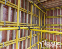 剪力墙模板采用双向钢管加固，确保剪力墙平整度及垂直度满足规范要求