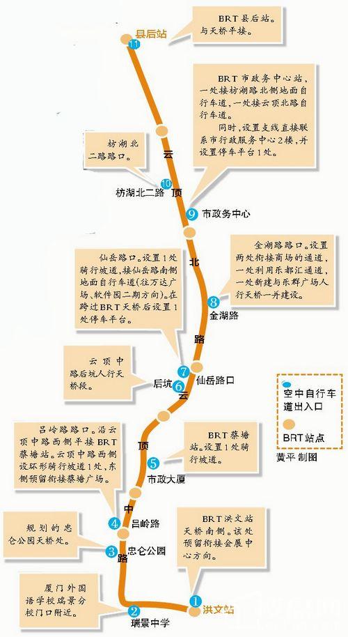 厦门人行空中步道地图图片