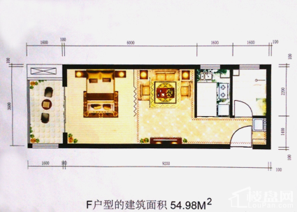 1室1厅1卫  54.98㎡