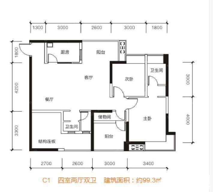 樊华似锦四期·绽放C1户型图