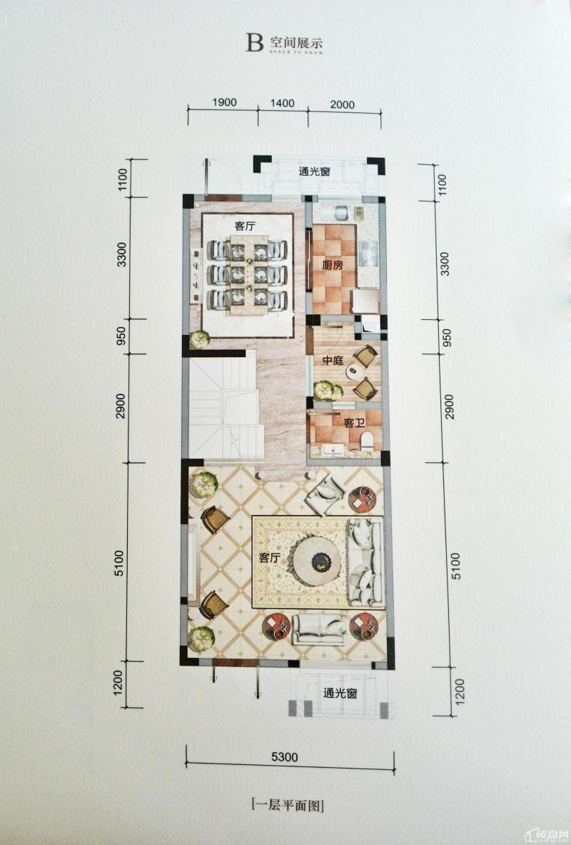 英郦庄园桥郡B1层户型图