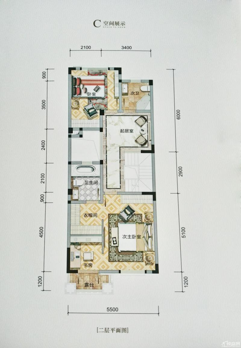 英郦庄园桥郡C2层户型图