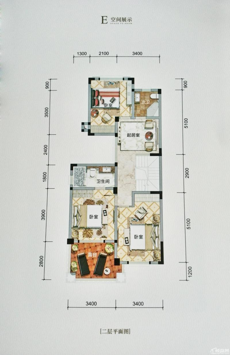 英郦庄园桥郡E2层户型图