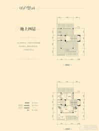 瀚林熙水台1#05户型地上四层 