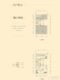 瀚林熙水台3#02户型地上四层