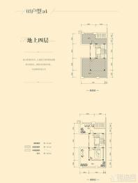 瀚林熙水台3#03户型地上四层