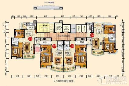 项目非毛坯高层J600T户型平面图