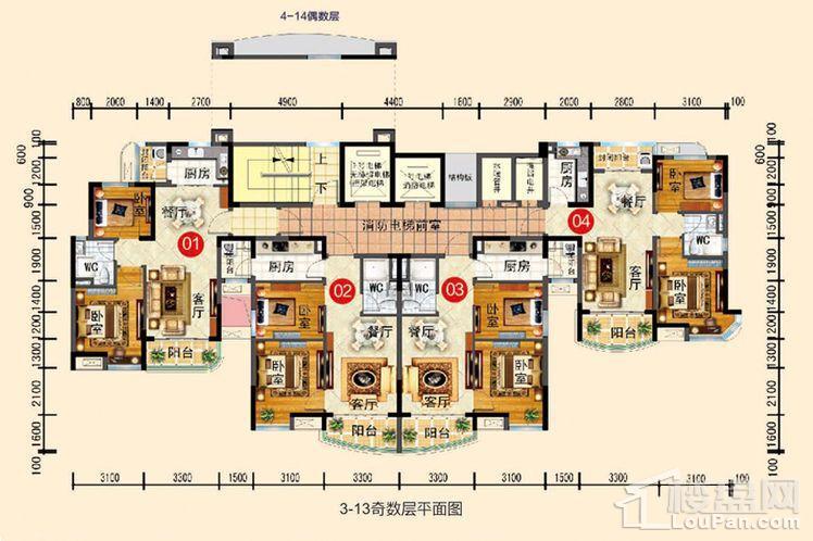 项目非毛坯高层J600T户型平面图