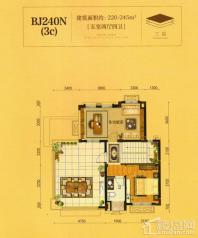 澧州碧桂园一期BJ240N(3C)三层户型图