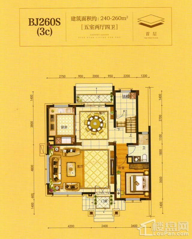 澧州碧桂园一期BJ260S(3C)首层户型图