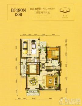 澧州碧桂园一期BJ480N(3S)首层户型图