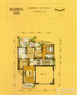 澧州碧桂园一期BJ480N(3S)二层户型图