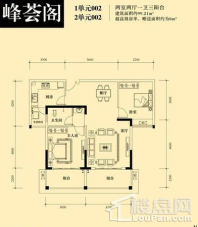 峰荟阁1单元002、2单元002户型