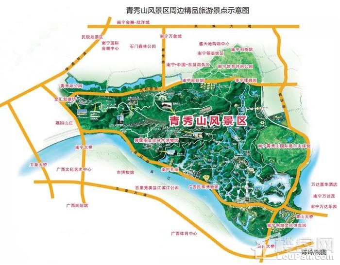 秀美邕江濱水綠道(邕江兩岸萬達茂—五象大橋);環青秀山觀光綠道(南湖