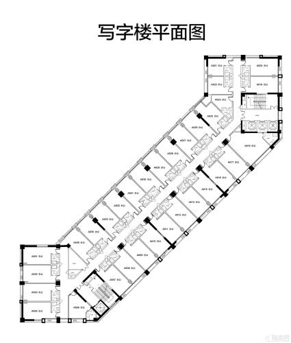 二期金宝大厦单层平面户型图