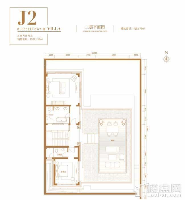 葛洲坝·海棠福one别墅J2户型（二层）