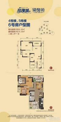 玫瑰城|黛瑰苑4、5栋楼6号房户型图