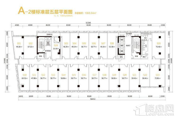 A2标准层五层户型