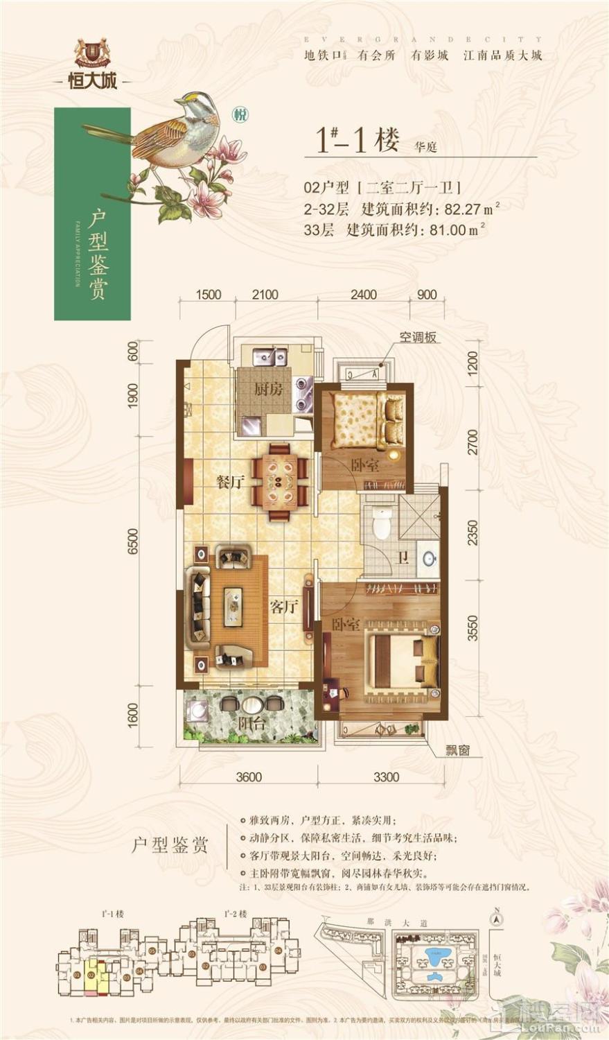 恒大城华庭四期1#-1楼 02户型