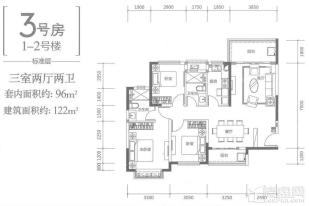 御景高层3号房户型