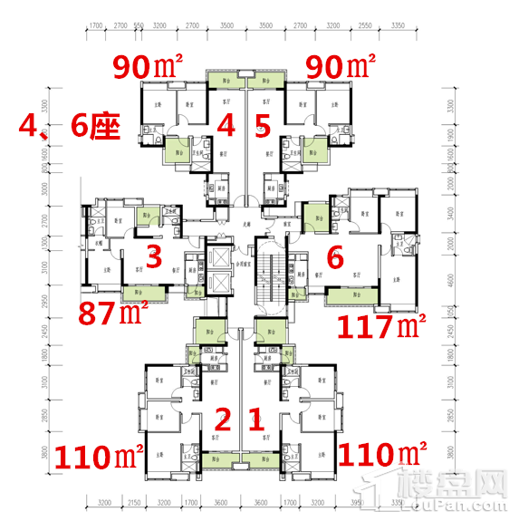 4、6座户型图