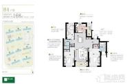 高层168平标准层H4户型