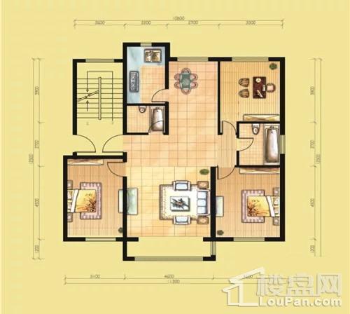 包头丽景苑3室2厅2卫户型图-包头楼盘网