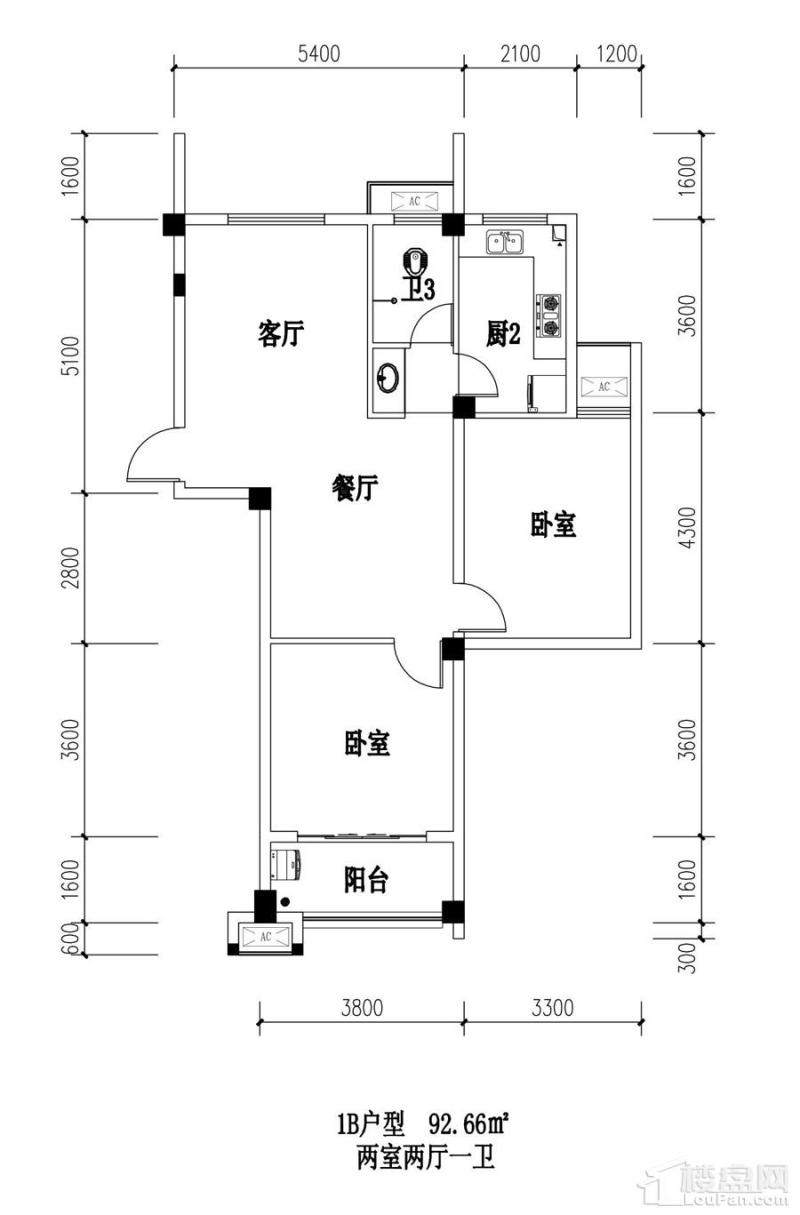 江南名苑1户B型图