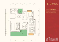 会同山水龙城22/30栋D户型高清图