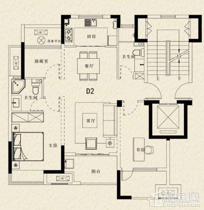 运河大公馆D2户型3室2厅2卫