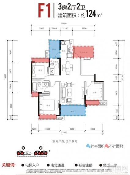 长虹国际城四期F1户型图