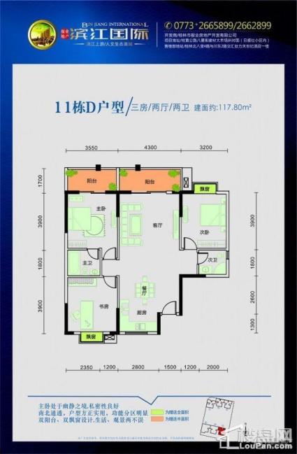 滨江国际桂林日报社小区 -11#D户型