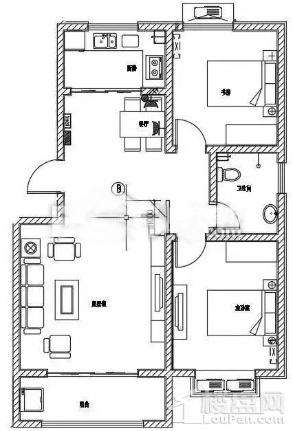 萊蕪雅緻·檀香灣2居室戶型_圖片大全-萊蕪樓盤網