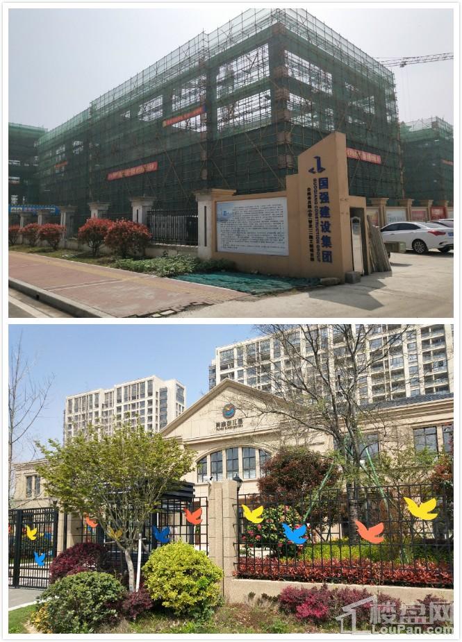 悦海城东侧是月湖幼儿园和已经开学的月湖小学,学校二期正在建设中.