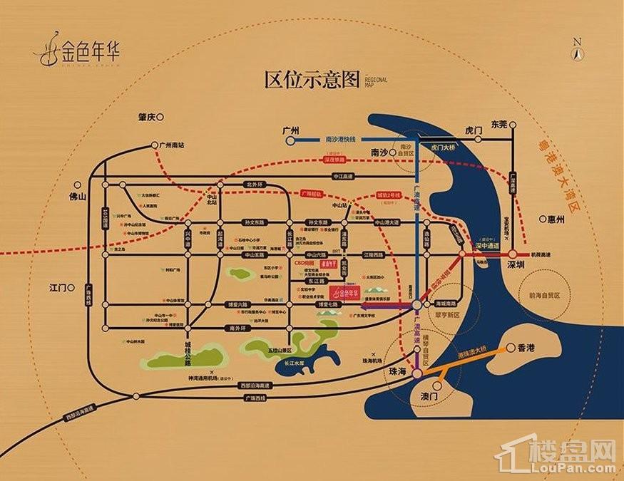 金色年华花园区域交通图