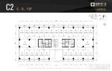 绿地中央广场G公寓C2#楼loft办公5/9/13F户型