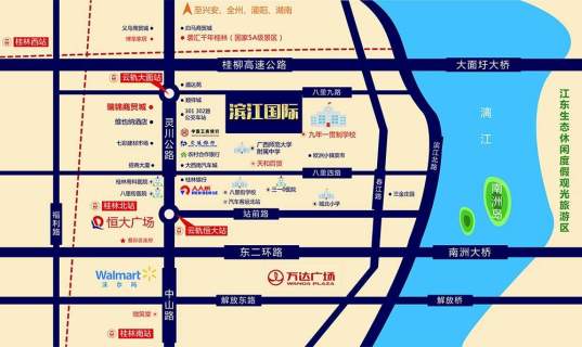 滨江国际桂林日报社小区位置图