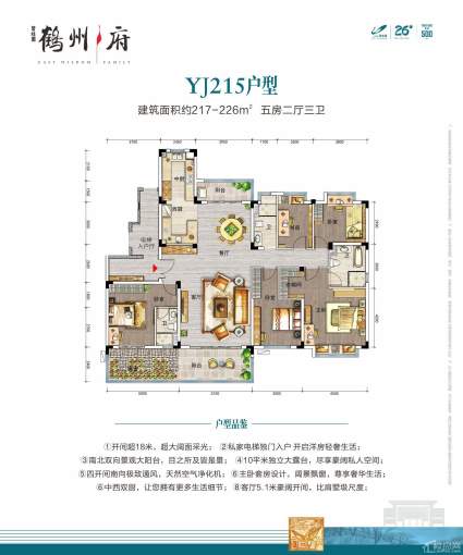 碧桂园鹤州府YJ215户型