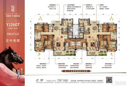 梅州芹洋碧桂园东湾国际YJ260T天玺湾一街1栋奇数层户型图