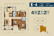 松鹤国际新城E-4户型01单元