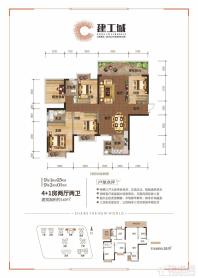 建工城9#楼1单元03号房/2单元01号房户型