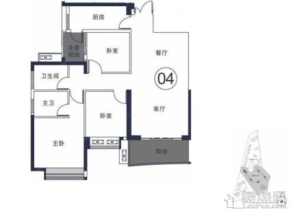 御城金湾 4幢1单元04房户型