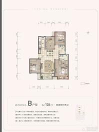 富力绿地西湖观邸B户型四室两厅两卫